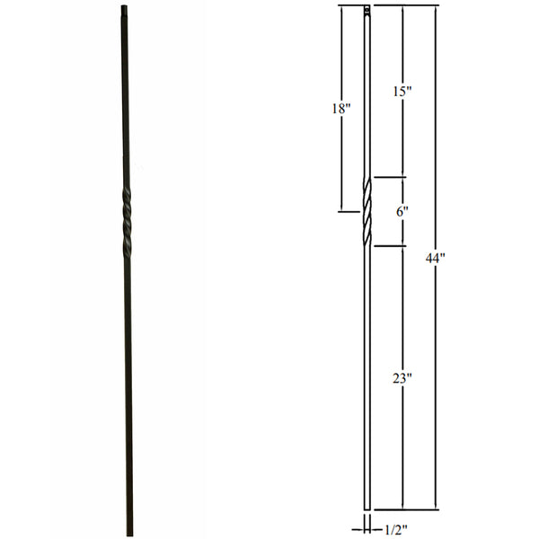 Single Twist Wrought Iron Baluster - Affordable Stair Parts ...